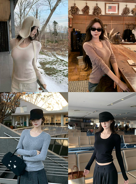 GYOKUU【发热纸片人】2025aw 100%绵羊毛小U领百搭款打底衫