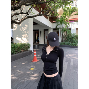 黑色弹力针织长袖 2026ss 打底T恤 邪修打底 GYOKUU