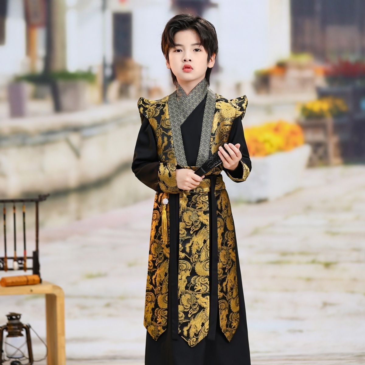 2025年新款男童汉服帅气锦衣卫春夏秋款套装中国风侠客演出国学服