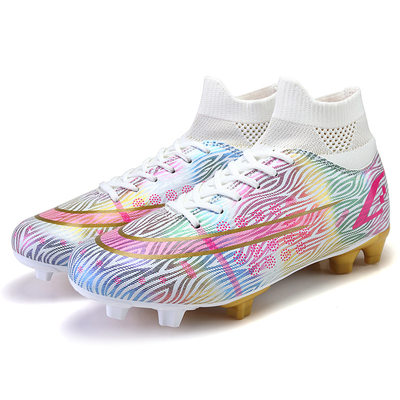 Football boots FGTF足球鞋鸳鸯高帮短钉碎钉zapatos de soccer