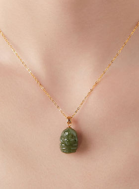 和田玉十二生肖银项链