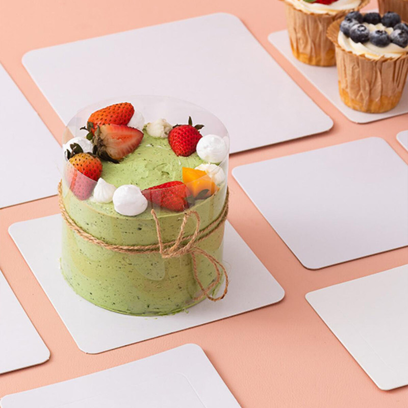 小蛋糕纸托一次性2寸4寸6寸8寸烘焙慕斯拔丝蛋糕胚防油方形白底托