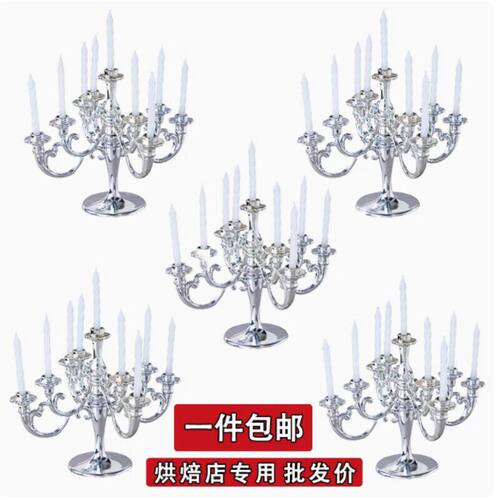 银色烛台女生女神蛋糕装饰摆件