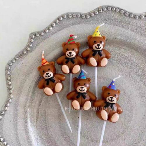 网红小熊生日蛋糕装饰蜡烛