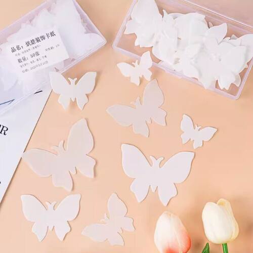 白色蝴蝶威化纸糯米卡纸蛋糕装饰
