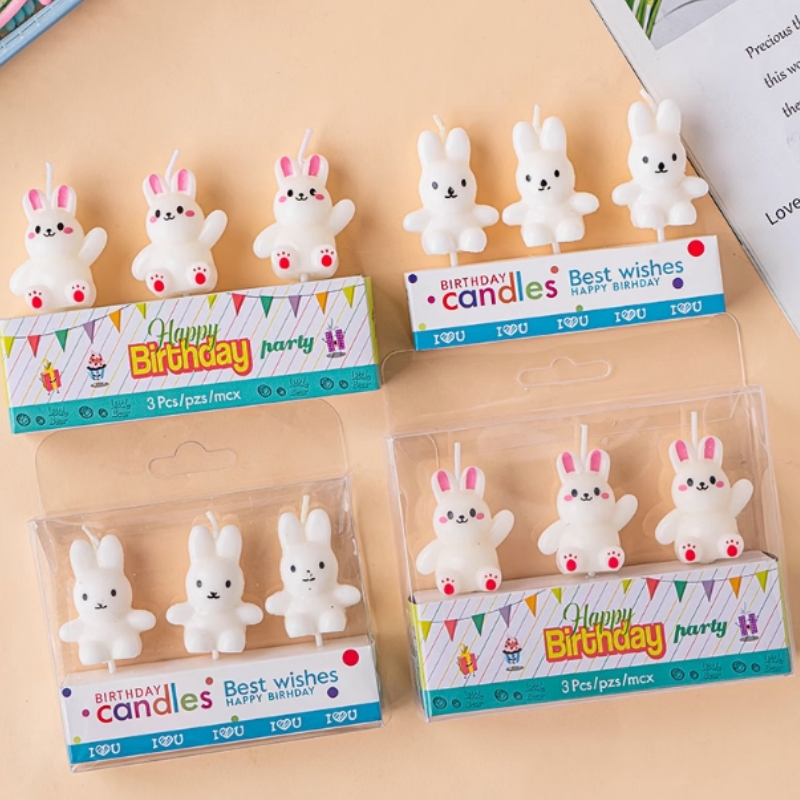 小兔子蜡烛小白兔蛋糕装饰插件