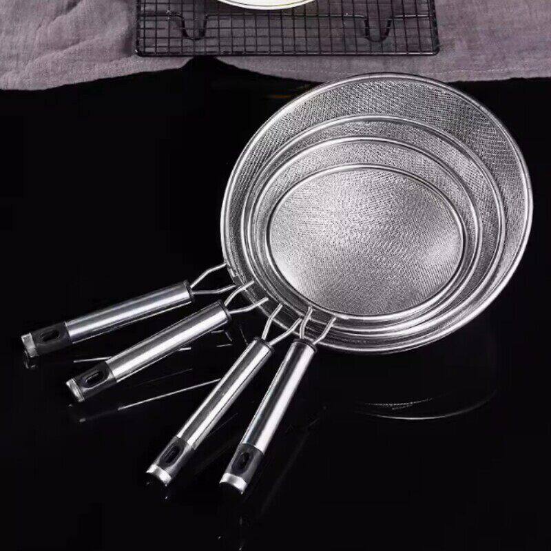 烘焙工具有柄面粉筛筛子网筛糖粉筛油格过滤器蛋糕双层不锈钢粉筛