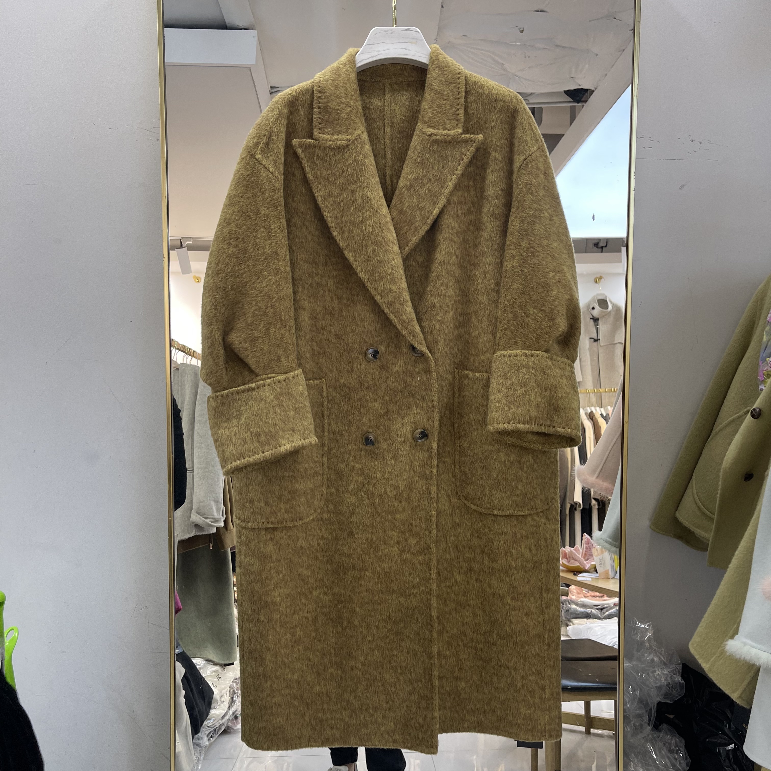 骆驼绒赵丽颖同款双面羊绒大衣2025冬新款时尚宽松显瘦羊毛外套