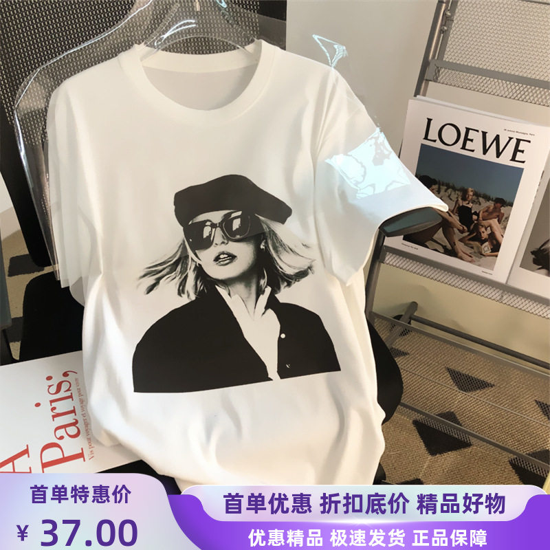 头像印花宽松韩版夏季上衣短袖