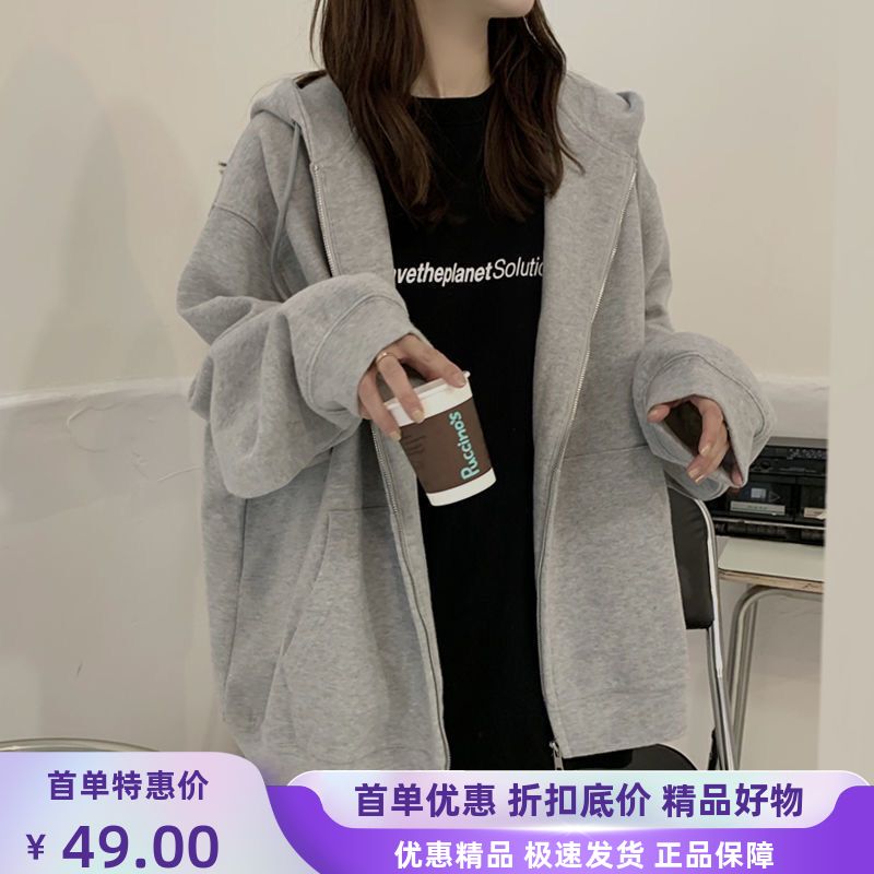 慵懒风连帽学生卫衣2023年春秋