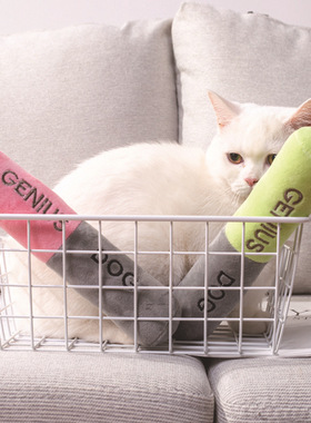 沣沛新款狗狗磨牙棒发声耐咬宠物玩具 双色毛绒发声狗狗玩具