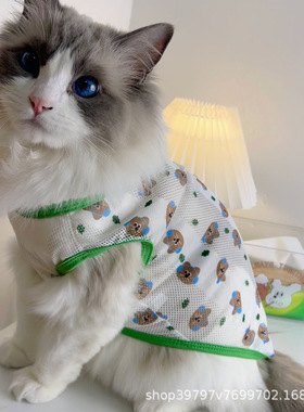 宠物狗狗猫咪衣服背心泰迪比熊博美猫咪衣服透气夏季款批发跨境