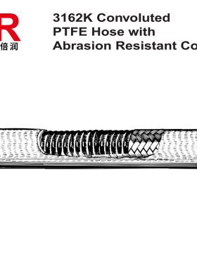 3162K Convoluted PTFE Hose with Abrasion Resistant Cover