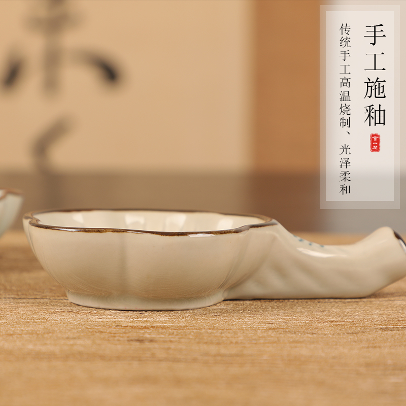 多功能陶瓷墨碟 笔洗陶瓷墨碟笔搁 初学者书房用品小砚台文房四宝