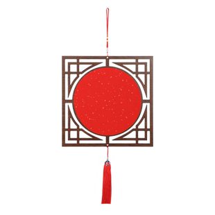 曹一阁中国风木质镂空挂件万年红福字红纸空白书法纸对联纸专用纸春联纸洒金宣纸创意diy春节戏曲装饰挂件