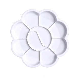 水彩调色盘绘画调色板儿童画画油画水粉丙烯专用梅花盘国画颜料盘仿瓷塑料易清洗白色艺术画盘