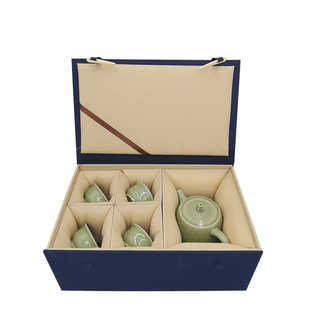 耀州窑耀州瓷石瓢壶家用茶壶套装可养功夫茶具套装泡茶壶茶杯礼盒