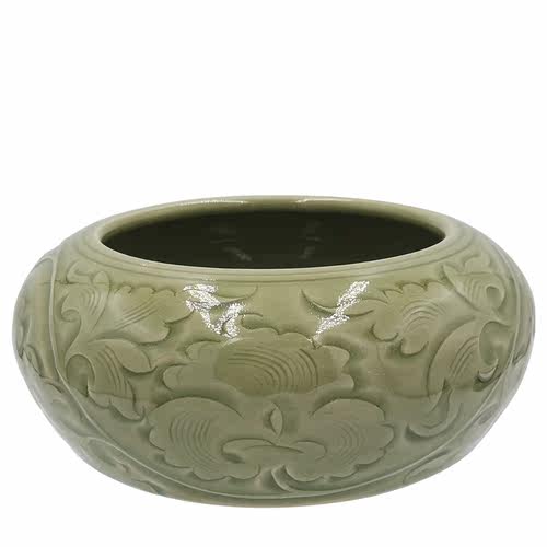 陶瓷金钱草睡莲无孔水仙花盆耀州