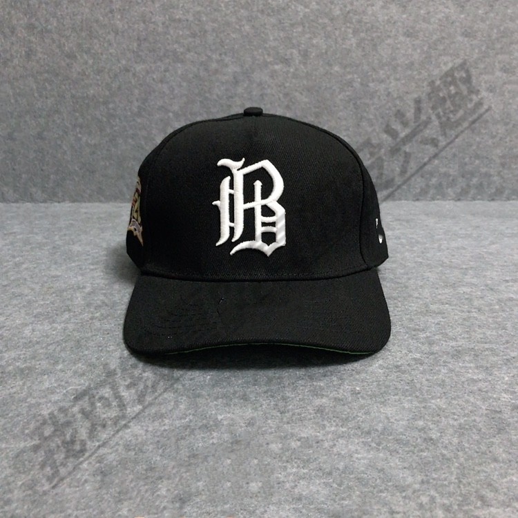 外贸品质弯沿帽子黑色字母棒球帽欧美街头嘻哈鸭舌帽大尺寸高顶帽