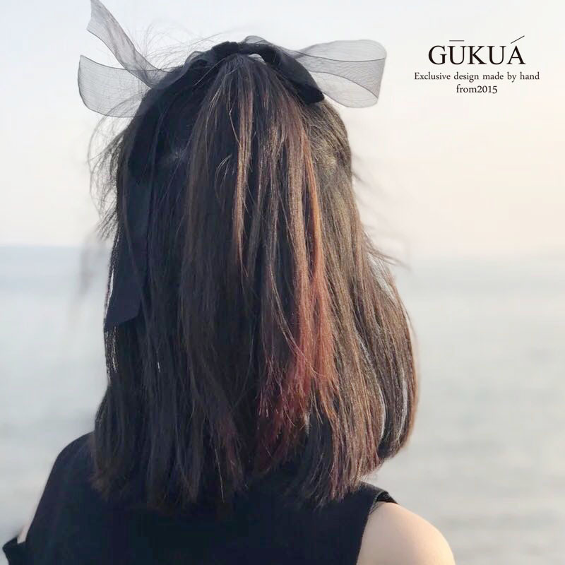 李小姐定制新款丝绒纱蝴蝶结发圈
