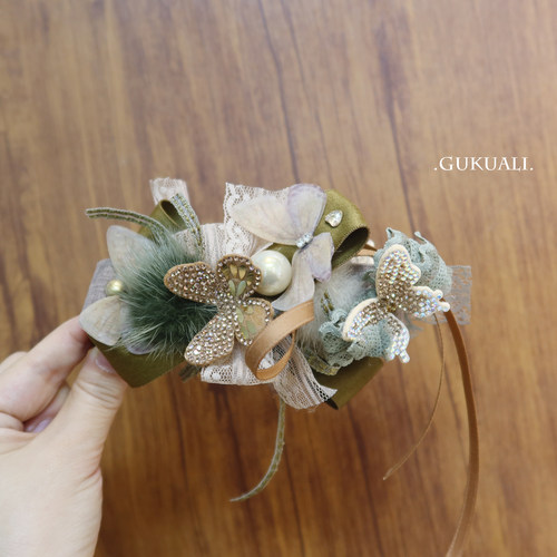 GUKUALI新中式超大珍珠蝴蝶结
