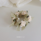GUKUALI 2025新款 栀子花发圈发饰头饰超仙少女格林系扎头发发绳