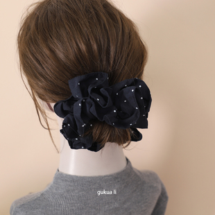 GUKUALI波点大肠圈扎马时尚发头花尾布发饰少头绳百艺圈碎花发饰