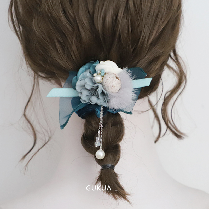 GUKUALI甜美丝绒小花发圈