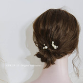 GUKUALI小姐原创珍珠气质流苏发梳 古风百搭刘海发饰汉服复古插梳