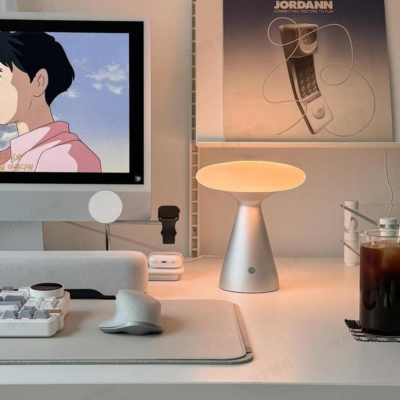 中古风蘑菇台灯充电款带触摸开关