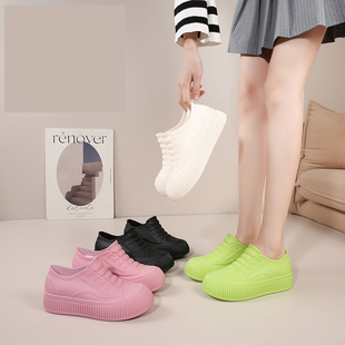 女雨鞋 柔软洗车晴雨鞋 防水鞋 单鞋 女雨靴保暖水靴秋冬耐磨软底 胶鞋