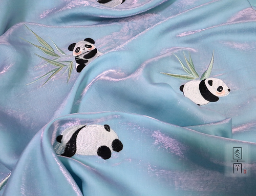 图南雪纺汉服古风熊猫绣花
