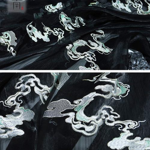 图南欧根纱汉服中国风刺绣云纹