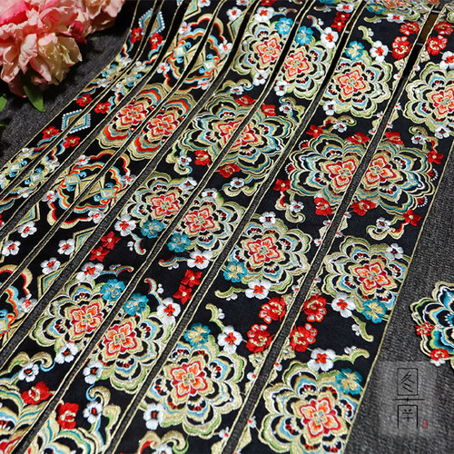 图南化纤汉服中国风刺绣领口边条