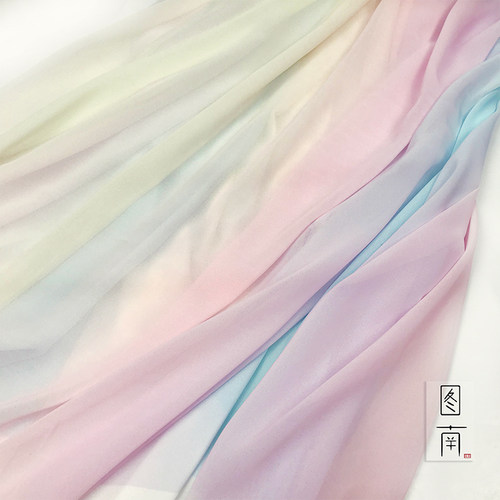 diy彩虹原创梦幻古风印花布料