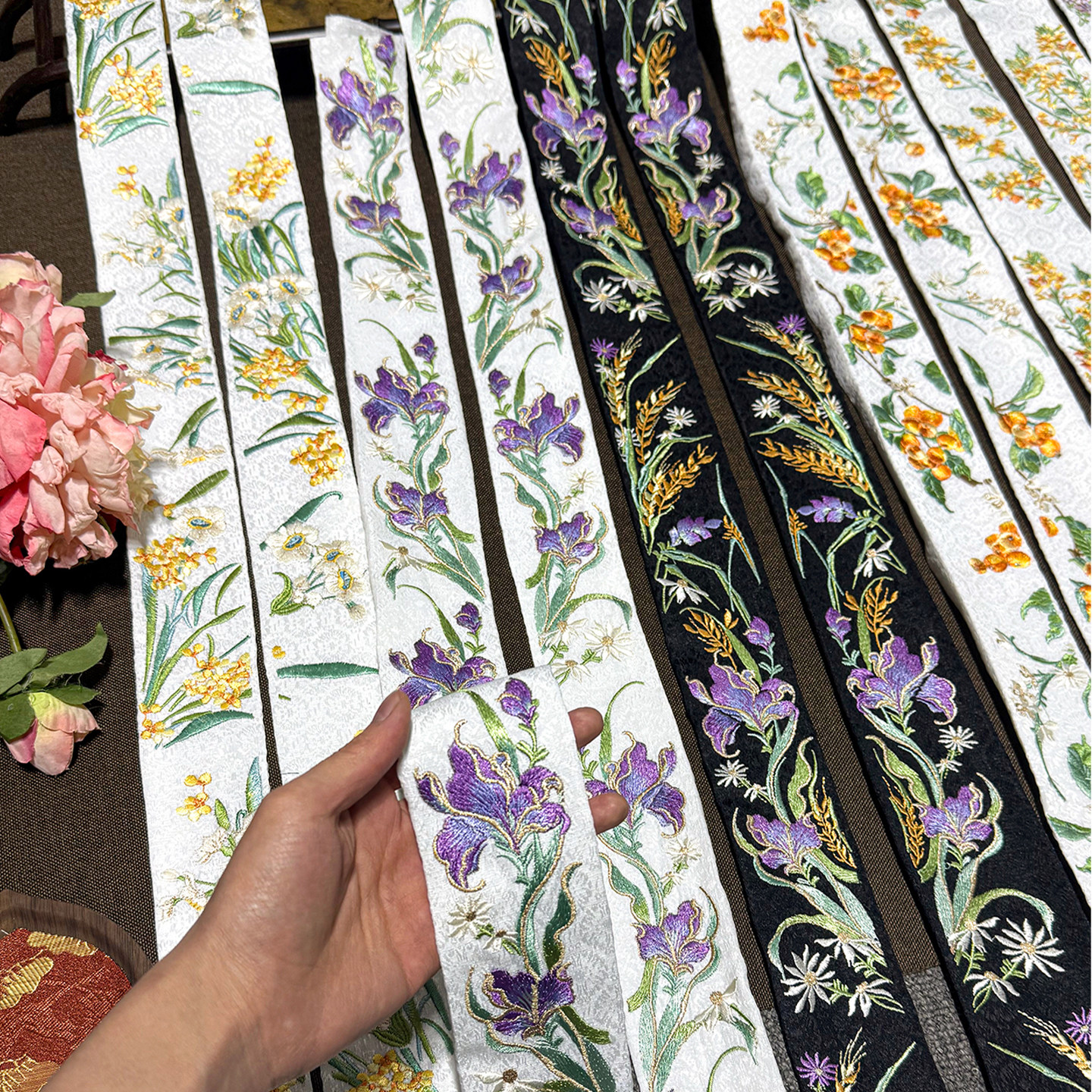 绣花领口边条蕾丝辅料国风汉服领子刺绣窗帘纱花边刺绣边diy装饰