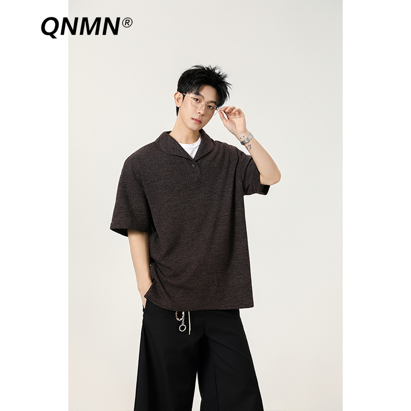 QNMN老钱风肌理感短袖POLO衫