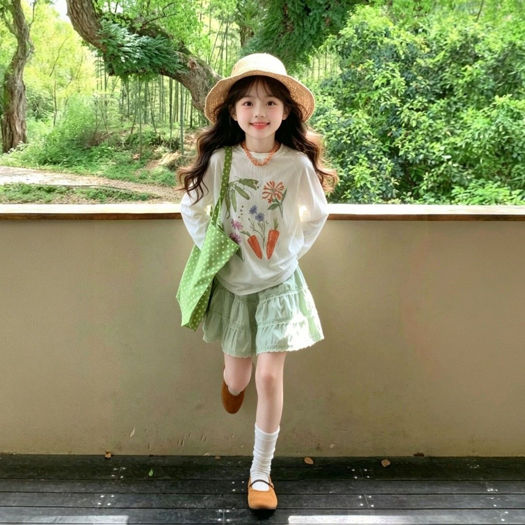 女童夏季日常薄款防晒连衣裙套装