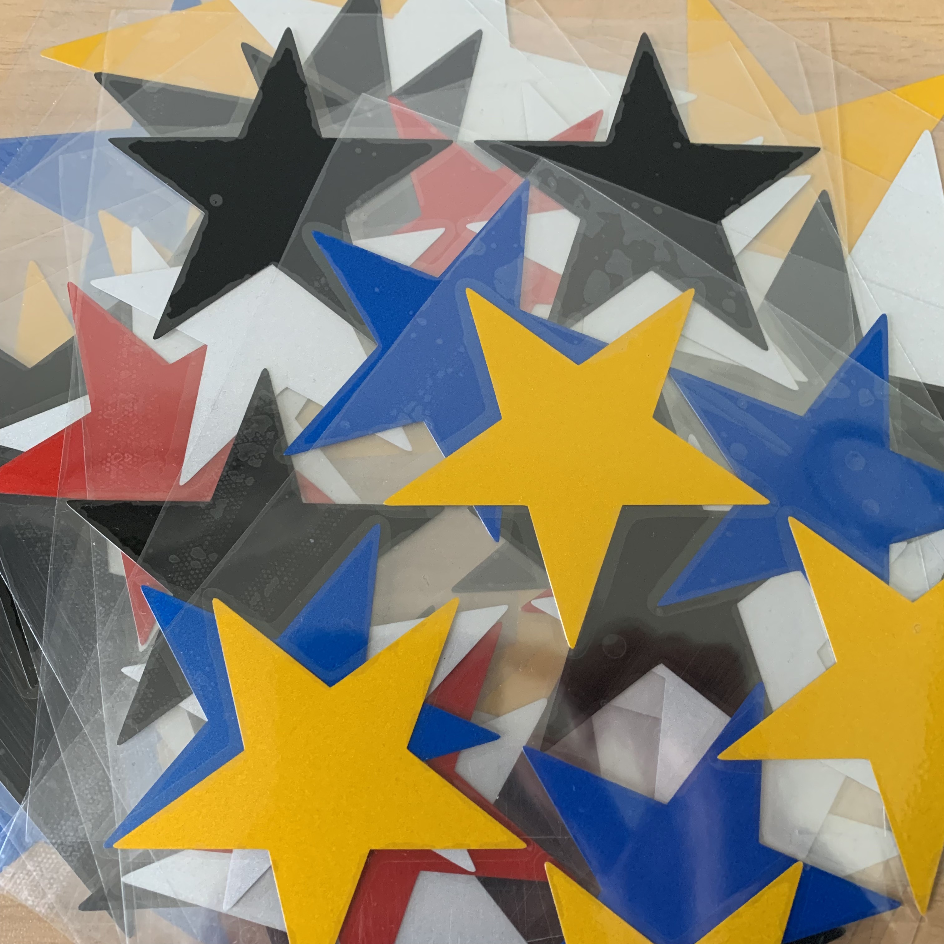 6厘米五角星贴纸汽车货车贴红黄蓝黑色反光遮挡划痕装饰六贴纸