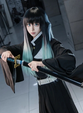 时透无一郎cos服鬼灭之刃cosplay鬼杀队霞柱二次元和服假发鞋套装