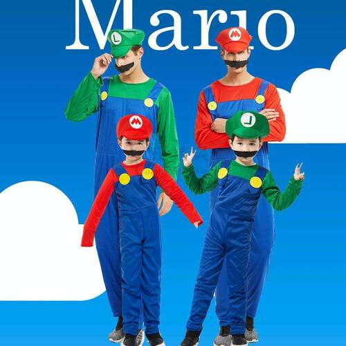 万圣节cosplay服装马里奥Mario路易吉基Luigi's超级玛丽角色扮演