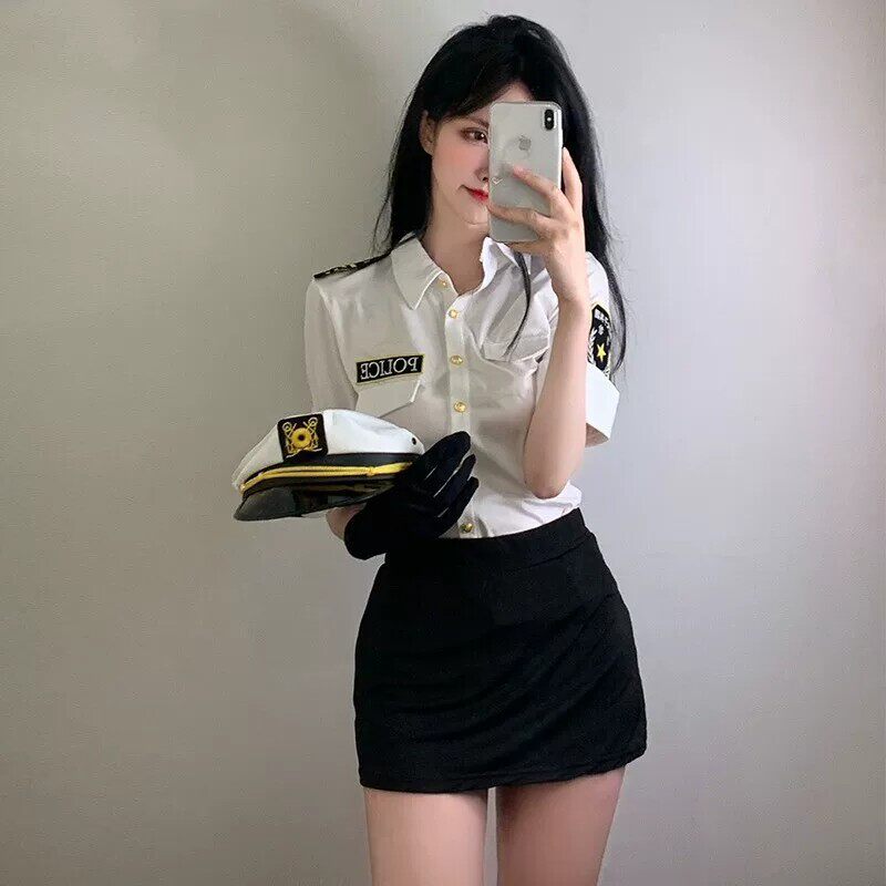 女警cos服万圣节少女暴君衣服性感制服女纯欲空姐角色扮演套装