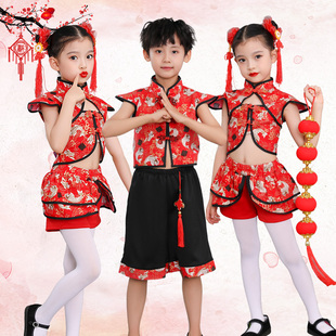 六一儿童喜庆舞蹈服民族秧歌服装 新款 冰糖葫芦舞蹈服幼儿团体表演