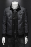 2025男冬季短款羽绒服潮流翻领欧货轻奢风休闲修身外套8756P335，男装羽绒服，电商D220
