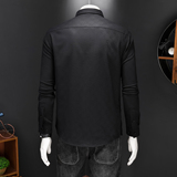 2026年男春秋季新款黑色长袖衬衫时尚潮牌修身印花衬衣A9281P130，男装衬衫，电商D220