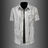 2026年男夏季新款薄款亚麻料短袖宽松衬衫外套时尚衬衣6139P125，男装T恤，电商D220