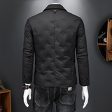 2025男士冬季短款羽绒服潮流刺绣西装领商务休闲修身外套9005P255，男装西服套装，电商D220