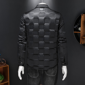 2025男士冬季新品短款羽绒服潮流翻领轻奢风休闲修身外套1135P335图片