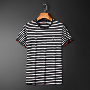 2024夏季新品男士圆领条纹绣标短袖T桖3011P65108现货图片