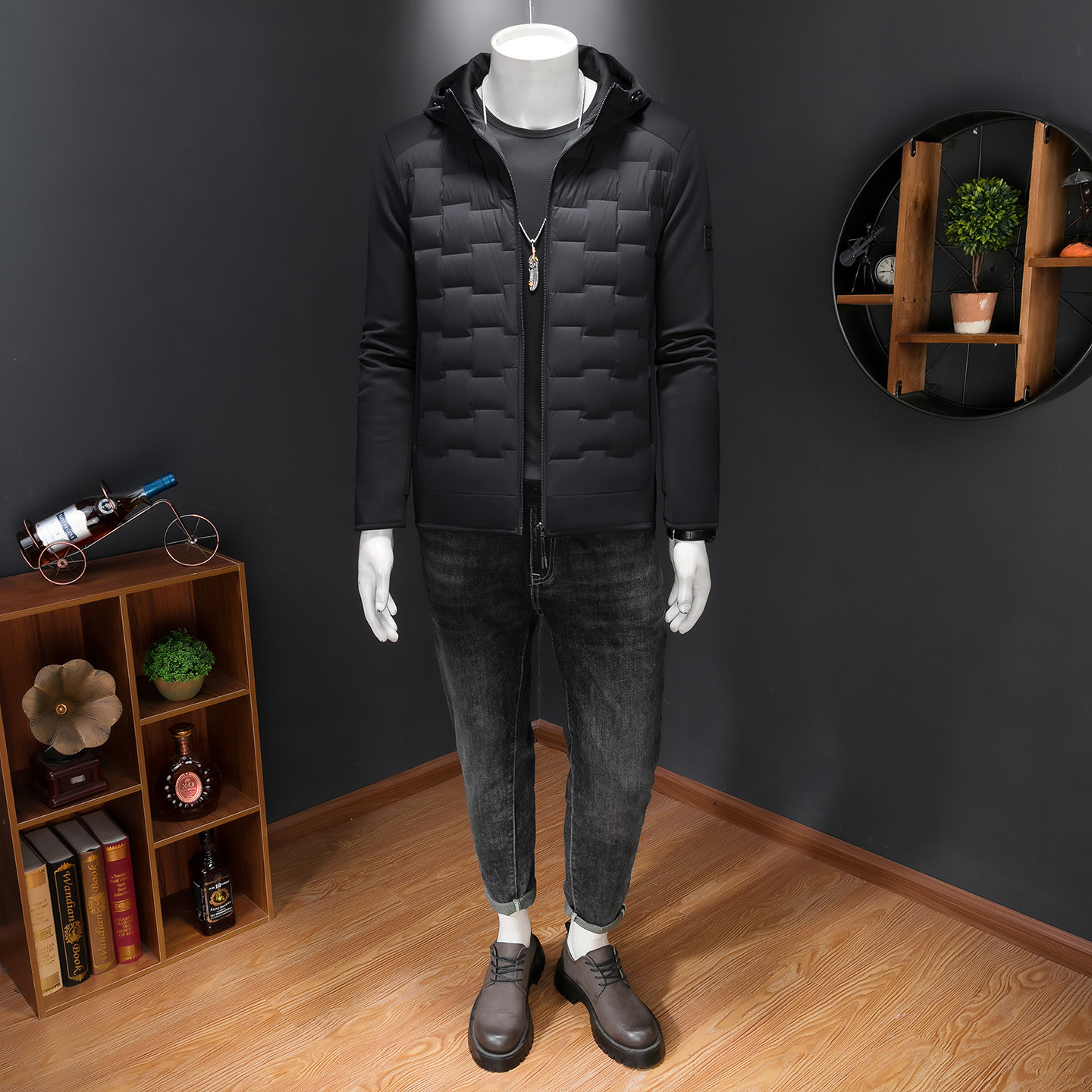 2025男冬季新品短款羽绒服潮流连帽轻奢风休闲修身外套25052P350,男装羽绒服,电商D220
